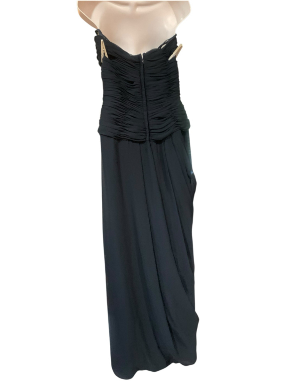 Vtg 90’s Victor Costa Strapless Ruched/Draped Black Evening Gown Size 6